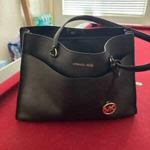 Michael Kors Black Leather Tote Bag